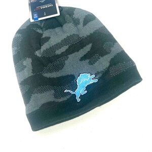 Camouflage Beanie with Blue Lion Logo